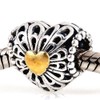 Fits DIY Charms Bracelet 925 Sterling Silver Bead Hollow Heart