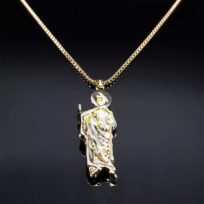 TENDER LIHOME Collar Medalla San Judas Tadeo Cadena Dije Acero