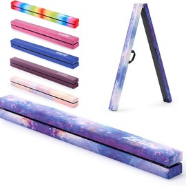ZELUS 【SpringTok】ZELUS Gymnastics Balance Beam, Floor Balance Beam /Carry Handles Anti-Slip Base for Kids - Color: Star