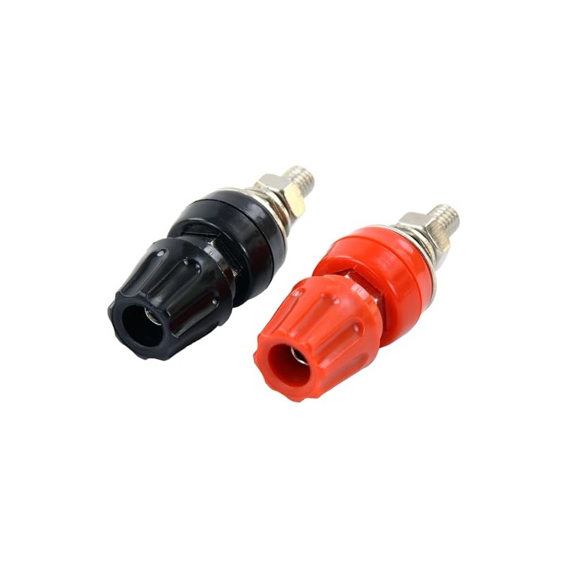 Heavy Duty Binding Post Red/Black Pair for 1/4" Ring Terminals