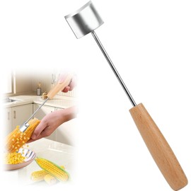 Wooden Handle Corn Peeler - Cob Corn Stripper Kernel Remover, Durable Kitchen Tool for Corn on The Cob, Eco-Friendly Wood Grip for Home & Outdoor Use