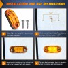 Nilight 2.5Inch Oval Side Marker Light 20PCS Amber 2 Diode