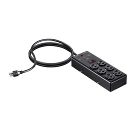 Monoprice Metal Surge Protector Heavy Duty Power Box - 6 Outlet - Black with 6 Feet Cord/Cable, 540 Joules, UL Certfied