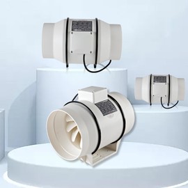 LEOKV 6 Inch Exhaust fan Pipeline booster fan Inline duct fan 560 CFM Duct High Efficiency Air Fan for Duct Vent Bathroom, Kitchen, Grow Tent,Hydroponics,3D Printer,The wind is very strong.