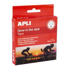 APLI 19235 - Glow in the Dark Luminescent Tape - 20mm x 5m Safety Marking Roll