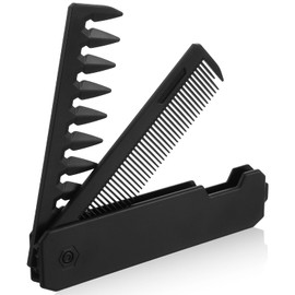 Mabor Folding Pocket Comb for Men, Protable 2 in 1 Hair Comb Fine Tooth Combs Styling for Everyday Grooming Styling Hair Beard Mustache