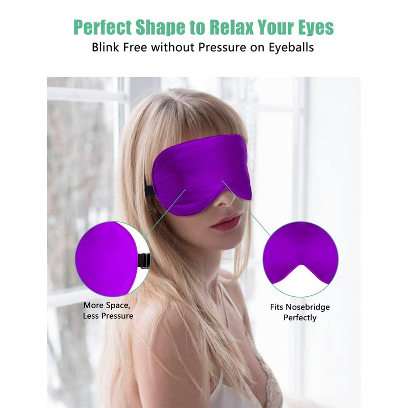 Silk Sleep Mask, 2 Pack 100% Real Natural Pure Silk