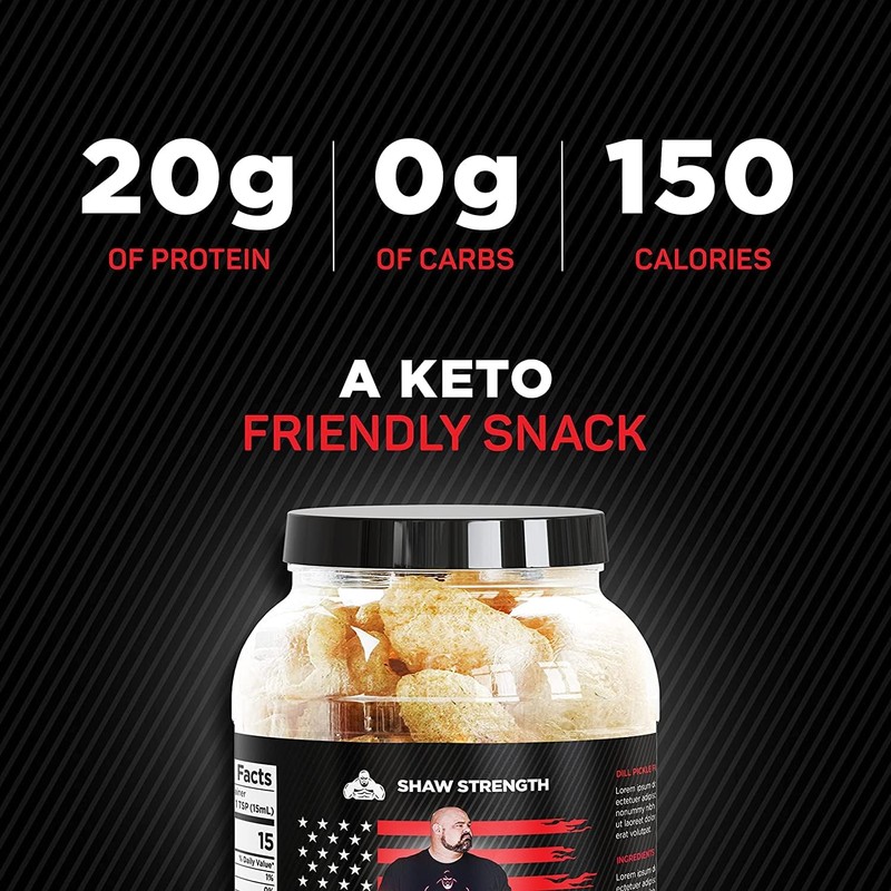 Shaw Strength Protein Pork Rinds (Churro, 8oz); Developed for World’s