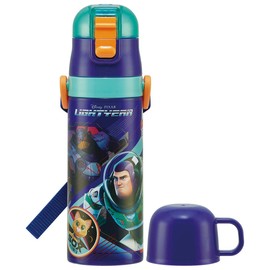 Skater SKDC4-A Children's Stainless Steel Water Bottle, 2-Way, Direct Drinking, 15.2 fl oz (470 ml), Cup Drink, 14.2 fl oz (430 ml), Light Ear, Child Friendly, Lightweight Type, Boys, Hot & Cold Retention, Disney Water Bottle, Cute, Kids, Kids Water Bottle