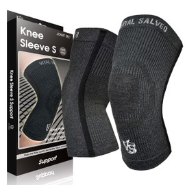 Vital Salveo-Compression Recovery Knee Sleeve/Brace S-Support, Pain Relief, Protects Joint - Ideal for Sports and Daily Wear-Dark Grey (1 Pair)-M