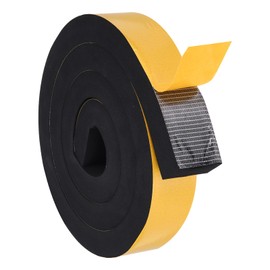 MECCANIXITY Weather Door Seal Strip Tape, Door Insulation Stripping Single Side Strong Self Adhesive Foam Tape Gap Filler for Desk, Window, 2 Inch x 1 Inch x 6 Feet Black