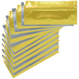 Mylar Style Barrier Bags – Zipper w/Heat Seal – 1000 Bags (Gloss Gold / Clear, PR - 6″x2.7″)