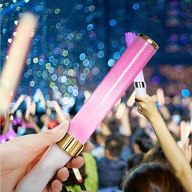 TIURIOAK Concert LED Pen Light, 15 Color Changing, 25cm Size, Luxury Plated Gold Pen Light, Perfect for Concerts and Various Events, Manual and Auto Switching, Lightweight Plastic Material
