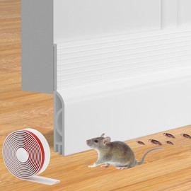 Ormein Door Draft Stopper for Bottom of Door, Adjustable Weather Stripping Door Seal for Cold Insulation, Under Door Sweep for Exterior & Interior Doors, Door Bottom Seal Blocker Noise (39inch,White)