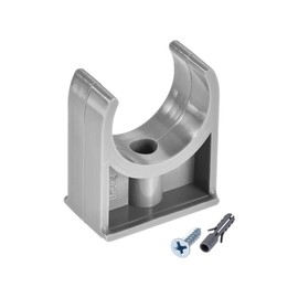 uxcell PVC Pipe Clamps Clips 32mm, Fit for 32mm/1.26" OD TV Trays Tubing Hose Hanger Support Pex Tubing, W Mounting Screws Grey 20Pcs