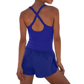 UNIANKIYA Womens Running Onesie Jumpsuits Workout Rompers One Piece Exercise Athletic Outfits Gym Yoga Clothes With Pockets