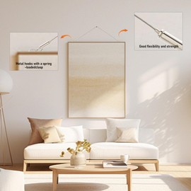 HOME MASTER HARDWARE Adjustable Picture Hanging Wire,2 Pcs Mirror Frame Kit 2m x1.5mm Heavy Duty Stainless Steel Rope for Hanging Pictures,Mirrors,Light Lamp,Hold Up to 44lbs