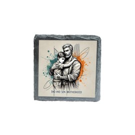 Father & Son Brotherhood – Sentimental Slate Coaster for Dads (slco-kf25-3597)
