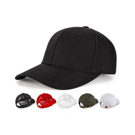 Baseball Cap for Men Women, Golf Caps Dad Hat, Comfortable Adjustable Cotton Caps with Sweatband Inside, Breathable Casual Summer Sun Hat Unisex (Black)