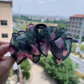 Chiffon Clip Claw Fashion Lace Hair Clip - New Simple Design 13cm Tulip - Single 10ea