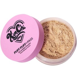 KimChi Chic Puff Puff Pass Set & Bake Powder with Rice Powder & Vitamin-E, Lightweight & Translucent Makeup, Cosmetic Setting Powder:_04 Peachy
