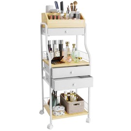 HapiRm Floor Makeup Organizer Storage - Skincare Make Up Organizers and Storage with Drawers, Vanity Organizer Cosmetics Display Cases Holder for Skin Care Nail Polish Perfume Makeup Brush