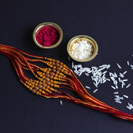 Handicraft Storerom presents Traditional Designer Rakhi for Brother on Raksha Bandhan gifting (Set Of 12 Chandan Rakhi)