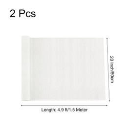 sourcing map Crepe Paper Roll 5 ft Long 20 Inch Wide for Wedding Ceremony Various Large Festivals Decoration, White Pack of 2