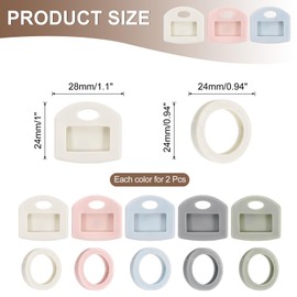 PATIKIL Key Caps Set, 20 Pcs 1 Inch Tags and Identifiers Covers Key Head Protectors Key Tags with Labels Key Accessories, 5 Color