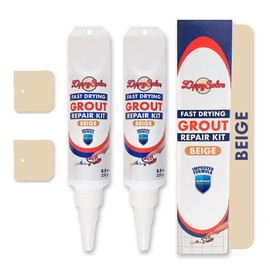 ZippySolve Tile Grout, Repair Kit, 2 Pack Grout Filler, Restore & Renew Tile Joints Line, Fast Drying Tile Grout Paint Squeeze Tube for Bathroom Shower Kitchen Floor, Waterproof (17.6 oz, Beige)