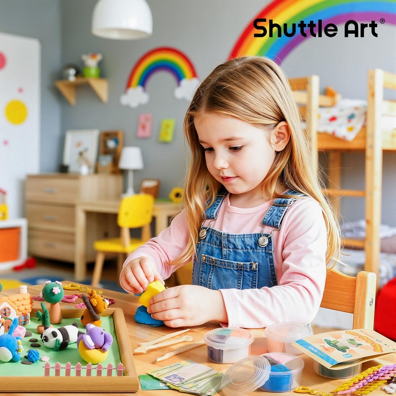 Shuttle Art Air Dry Clay for Kids - Zoo Town,