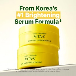 GOODAL Green Tangerine Vitamin C Eye Patches ALPHA – 25% Thicker Hydrogel Under Eye Patches for Puffy Eyes & Dark Circles, Korean Skincare, Radiant Glass Skin Look (60 Patches)