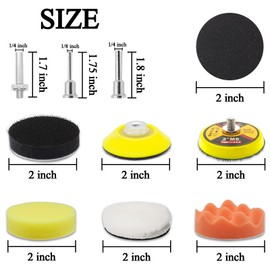 187 Pieces 2 Inch Sanding Disc, GOH DODD Hook and Loop Sanding Pads 60 to 10000 Wet Dry Sandpaper with 1/8" 1/4” Shank, Backing Pad, Polishing Pads and Interface Pad for Drill Grinder Rotary Tools