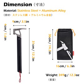 TRIWONDER Tent Stake Hammer, Camping Hammer with Stake Remover, Lightweight Multi-Functional Mallet Hammer for Outdoor Camping Hiking Backpacking (Black)