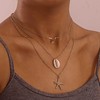 Inateannal Boho Starfish Shell Pendant Necklace Gold Layered Chain Necklace