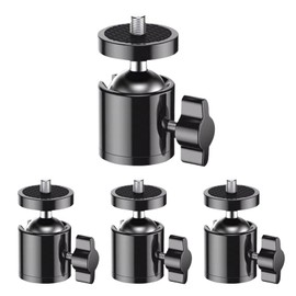 Daniob 4-Pack Mini Ball Head, Tripod Head with 1/4" hot Shoe, 360° Rotatable Ball Head Camera Mount Adapter, Max Load 5.5 lb with Tripods, Light Bracket, SLR Cameras
