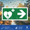 Pubblimania Defibrillator Sign Arrow Right | 3mm Aluminum Composite Sign