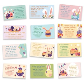 Easter Party Games - Easter Bunny Scavenger Treasure Hunt Clues Cards - Easter Party Supplies Spring Party Decorations (12 Cards with Colourful Envelopes)-02