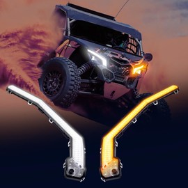 Tavaray X3 Fang Lights – LED White DRL & Amber Turn Signal, Street Legal Front Signature Accent Lights Compatible with Can Am Maverick X3 XDS XRS Max Turbo R 2017 2018 2019 2020 2021 2022 2023