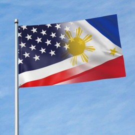 Philippines and USA Flag 3x5 Feet Vivid Color and UV Fade Resistant Decor Philippines and American Banner Flags for Indoor Outdoor