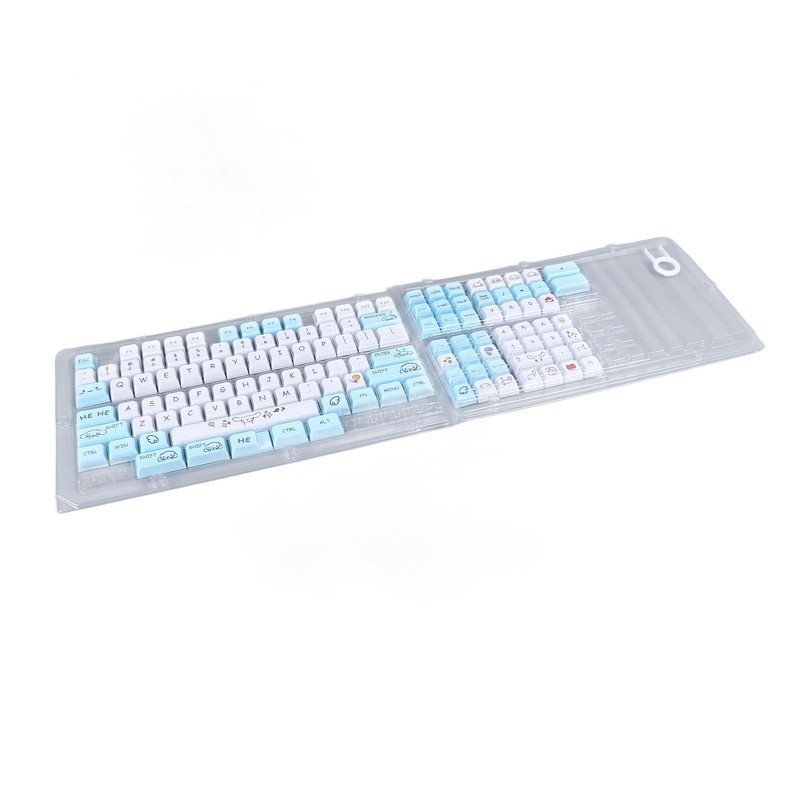 129 Keys Keycaps for XDA Height Accurate Keystrokes Blue White