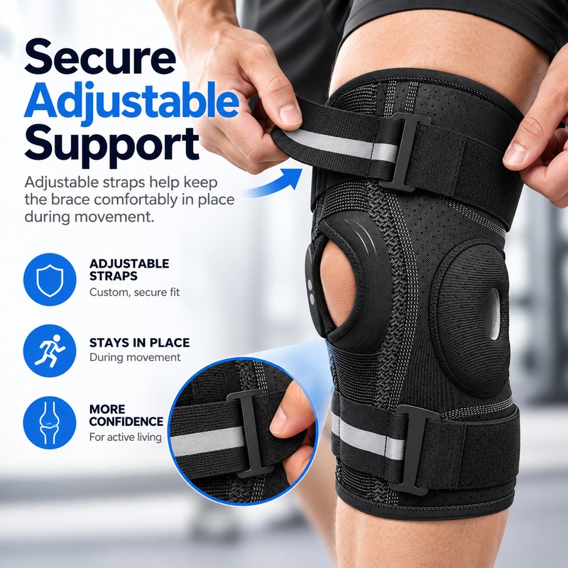 Hinged Knee Brace for Daily & Sports Support – Adjustable