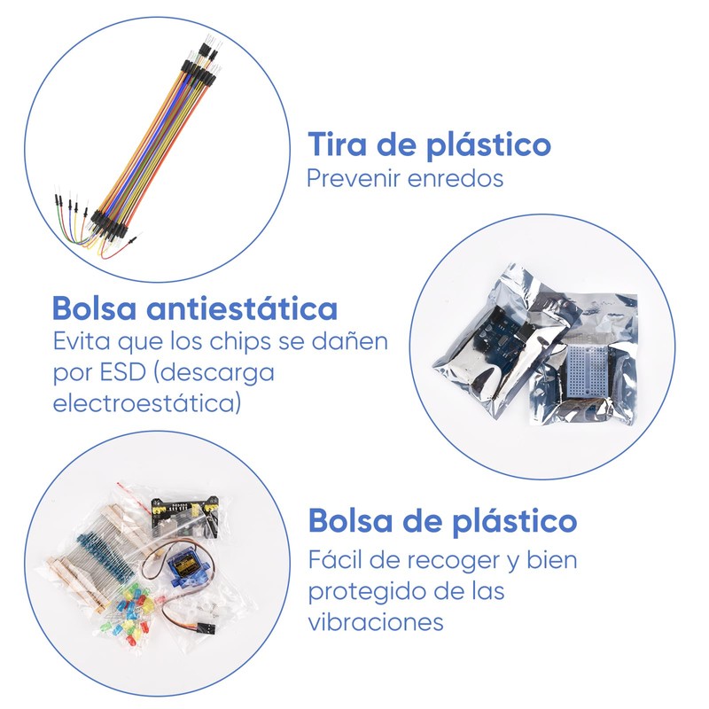 OCCULO Kit de Componentes Electronicos, Protoboard, Kit de Electronica con