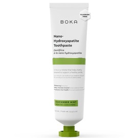 Boka Fluoride Free Toothpaste, Nano Hydroxyapatite Toothpaste, Appropriate for Sensitive Teeth - for Adult, Kids Oral Care - Cucumber Mint Flavor, 4 Fl Oz 1Pk US Manufactured