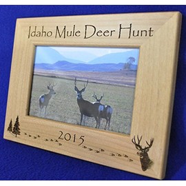 Mule Deer Hunt Picture Frame ~ Hunting Gift ~ Gift For Hunter ~ Hunting Picture Frame ~ Mule Deer Hunter Gift ~ First Hunt Gift ~ Customize Your Engraving ~ Hunting Decor ~ Picture Frames