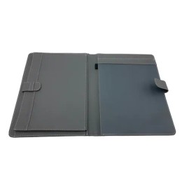 Carpeta Ejecutiva Oficio Con Bolsillo, Portablock Y Lengüeta Color Gris