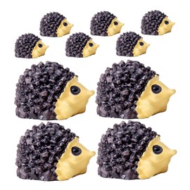 Totority 10Pcs Mini Resin Hedgehog Statues Adorable Animal Decor for Mini Gardens Lawn Landscape and Creative Durable Detailed Hedgehog Figurines
