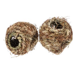 Levemolo Grass Woven Balls for Rabbits 2pcs Little Pet Grass Balls Molar Toys for Hamsters Parrot Biting Toys