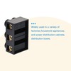 MECCANIXITY Terminal Block 500V 60A Dual Row 3 Positions Screw