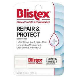Blistex Repair & Protect Lip Balm, 0.13 oz. Prevención de labios agrietados severos, tratamiento labial de fórmula suave, bálsamo labial hidratante, hidratación de larga duración, 1 paquete